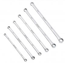 EZARC Doppelend-CRV-Schraubenschlüssel, metrisch, 8–10, 9–11, 12–13, 14–15, 16–17, 18–19 mm, extra langer Luftfahrt-Schraubenschlüssel, robustes Kastenende, 1 Stück