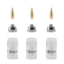182 Airbrush Accessories Series 0.3mm 0.5mm 0.8mm Nozzle With Cap Kits Professional Nozzles Caps Replacements Parts