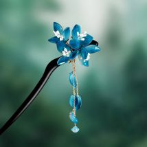 Neue Chinesische Stil Blau Glasur Blume Haar Sticks für Frauen Retro Temperament Haar Pins High-grade Hanfu Stäbchen Kopfschmuck