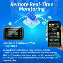 WiFi Coulomb Meter Batteriekapazitätsanzeige RV Batteriemonitor KM110F Power Volt-Amperemeter Lithium Blei Säure