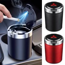 Auto Zigarette Aschenbecher Tasse Mit Deckel Mit LED-Licht Für Mitsubishi Eclipse Lancer Outlander Pajero ASX Colt Raum Auto Zubehör