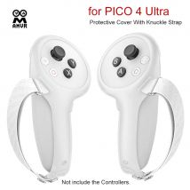 AMVR für PICO 4 Ultra Controller Schutzhülle mit Knöchelriemen, 1 Paar VR-Gaming-Griffe, Griffschutz, Befestigungsband