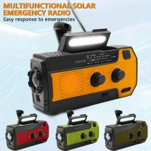 Radio meteorológica de emergencia, manivela Solar de 4000mAh, Radios portátiles recargables, receptor de Radio AM FM NOAA con lámpara de linterna
