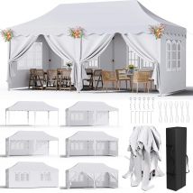 Baldachin, 3 x 6 m, Pop-Up-Pavillon-Pavillon-Zelt mit allen Seitenwänden, wasserdichtes kommerzielles Vordach, Instant-Pavillon für den Außenbereich, UV50+ Partyzelt