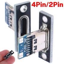 5Pcs USB 3,1 Typ C Buchse mit Schraube Befestigungs Platte Typ-C USB Jack 3,1 Typ-C 2Pin 4Pin Buchse Jack Lade Port