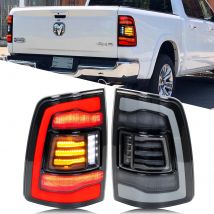 Luci posteriori a LED per Dodge Ram 1500 2500 3500 2009-2018 4a generazione Animazione dinamica Indicatori di direzione sequenziali Gruppo lampade posteriori