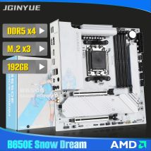 JINGYUE B650E SNOW DREAM Gaming Motherboard AMD AM5 Socket 192GB DDR5 3 M.2 Heat Sink withwith ARGB Sync HDMI DP Type-C
