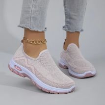 Frühlingsneue Damen-Freizeitsportschuhe, bequeme, atmungsaktive, leichte und verschleißfeste Lazy-Schuhe, flache Schuhe mit weicher Sohle und einem Bein