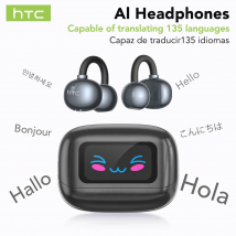 【HTC NE54】 Auricolari Bluetooth V6.0 Traduttore AI Schermo LCD Auricolari OWS Cuffie con clip per l'orecchio Cuffie wireless Riduzione del rumore