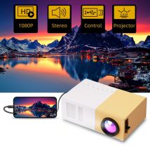 Proiettore LED domestico Supporto esterno 1080P HD Collegamento USB Altoparlante 3D Riproduzione video Telecomando