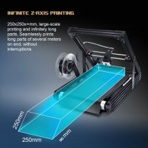 IdeaFormer Aggiornamento Nastro trasportatore in acciaio asse Z infinito 250×250×∞mm Firmware Klipper Stampa veloce Livellamento automatico Stampante 3D FDM