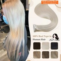 Cinta de brillo completo en 100% cabello humano Remy liso Rubio de doble cara cómoda cinta Natural sedosa ins para mujeres