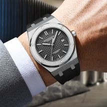 Specht&Sohne Neue 40 mm mechanische Uhr für Herren, graue Farbe, Sport-Armbanduhr, Japan Miyota 8215 Automatikuhr, 50 m wasserdicht