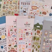 Collezione Suatelier originale di importazione coreana Adesivi giornalieri Kawaii Scrapbooking Adesivo di cancelleria per diario fai da te Forniture artistiche deco