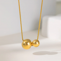 Heißer Verkauf Modische und Einfache Liebe Anhänger Halskette Edelstahl Schmuck Größe Ball Gold Farbe Anhänger Halskette für Frauen