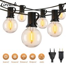 Luci a corda G40 impermeabili Lampadine in plastica infrangibile E12 1W Ghirlanda esterna Spina UE USA Collegabile Decorazione del giardino di compleanno