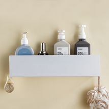 Mensola per doccia bianca con gancio Articoli da bagno in alluminio Toilette Wc Angolo bagno Caddy Shampoo Rack di stoccaggio Organizzatore da parete per cucina