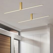 Minimalistische lange Deckenlampen für Esszimmer, Büro, Gang, Bekleidungsgeschäft, Beleuchtungslinie, Deckenleuchte, 120 cm, 90 cm, Gold, Schwarz, Weiß