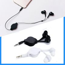 Cavo da 0,8 m Cavo retrattile portatile da 3,5 mm Auricolare in-ear Carry auricolare Filo estensibile Auricolare Inserto dritto per MP3 MP4