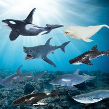 PVC Bionics Meerestiere Actionfiguren Marine Buckelwale Hai Beluga Delphin Dekor Spielzeug für Kinder Sammlung Weihnachtsgeschenk