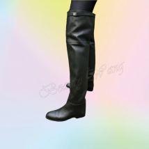 Schwarz Schnalle Dekor männer Große Stiefel Solide Oberschenkel Hohe Schuhe für Frauen Dünne High Heels Sexy Party Schuhe 2024 zapatos Para Mujere