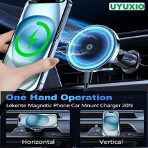 UYUXIO Autohalterung Telefonhalter mit Magnet 15 W magnetisches kabelloses Autoladegerät Lüftungsschlitze Schnellladung für iPhone 16 15 14 13 12