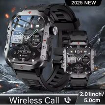 Neue Outdoor Militär Smartwatch Bluetooth Sprechen Smartwatch 2,01 Zoll LED Sport Fitness Wasserdichte Uhr Männer Frauen Urlaub Geschenk