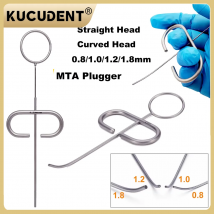 1Pc Dentale MTA Plugger Applicatore Collettore di Impianto Osseo SS Contatori di Polvere Riempimento Dei Denti Siringa Carrier Testa Diritta/Curva