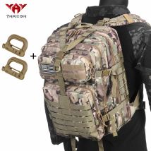Der 3P-Sportrucksack von YAKEDA mit 2 Schnallen und dem Emblem der amerikanischen Flagge verfügt über mehrere geschichtete Taschen zum Wandern geeignet