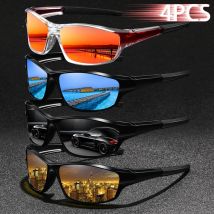 4PCS Mode Vintage Angeln Radfahren Sport Sonnenbrille Männer Frauen Laufen Bergsteigen Sport Mann Sonnenbrille UV400 Brillen