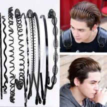 1/2Pcs Men Headband Metal Iron Headband Women Unisex Wave Hair Head Hoop Band Korean Fashion Sport Hairband Hair Accessories