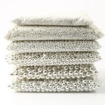 3 4 6 8 10 12mm 30-500PCS Silver Color Plated CCB Round Seed CCB Plastic Round Seed Spacer Bead Loose Bead Jewelry make DIY M102