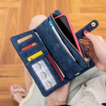 Three fold Korean frosted long wallet, 2024 new fashionable and elegant multi-functional women's handheld card bag