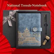 A5-Planer-Notizbuch aus Leder im chinesischen Stil, einfache, verdickte, geschlossene Eisenschnalle, geeignet für Schüler und Büro