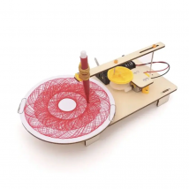 DIY Children's Puzzle Assembly Wooden Electric Plotter Kit Model Automatic Drawing Robot Scientific Physics Experiment Toy