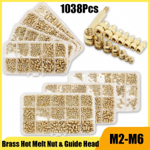 Dado inserto in ottone Set di calore Punta per saldatore per stampante 3D Custodia in plastica Saldatura in rame Hot Melt Dado inserto M2 2.5 M3 M4 M5 M6