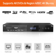 GIEC G5300 4KUHD Blu-Ray-Player DVD/VCD/CD-Player alle Region Unterstützt Dolby Vision Dolby Panoramic Sound USB Play Festplattenwiedergabe