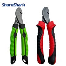 ShareShark Multifunktionale Köderzange, Crimpzange aus Aluminium und Kupferrohr, Angelwerkzeug, grün, kann mit einem Lanyard ausgestattet werden