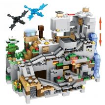 Hot Toys My World Building Blocks MinecraftINGlys Grot Górski z Windą i Wodospadem Figurki Klocki Zabawka Edukacyjna dla Dzieci