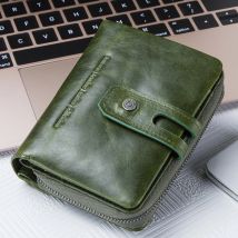 Contacts'S Mode Frauen Kurze Brieftaschen Aus Echtem Leder Frau Brieftasche Zipper Geldbörse Mit Kartenhalter Geld Taschen Große Kapazität