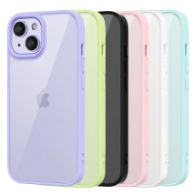 Custodia per telefono antiurto trasparente posteriore a colori per iPhone 16 15 14 13 12 11 Pro Max 7 8 Plus XR Xs 12 Mini Cover per paraurti in silicone