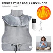 Electric Heating Pad for Back Pain Relief Large Heat Pad for Neck Shoulders 9 Heat Settings with Massager for Women Men Dad