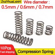 10 Pezzi/Lotto Molle a Compressione Micro Piccole 0.5mm/0.6mm/0.7mm, Diametro Esterno 4-12mm, Lunghezza 5mm-50mm per Strumenti Chirurgici e Riparazione Elettronica