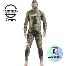 Herren-Tarnanzug mit offener Zelle, 7 mm, strapazierfähiges CR-Neopren zum Speerfischen und Tauchen, Freitauchen, zweiteiliges Set