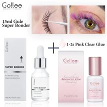 Gollee 0.5-1s Colla per extension ciglia ad asciugatura rapida Super Bonder 5-8 settimane Durevole Forte Nessuna irritazione Colla acceleratore Forniture per ciglia