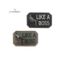 New LIKE A BOSS Badges Tactical Military Combat Armbands Badge Embroidery Applique Hook & Loop Patch for Clothes Backbag
