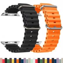 Ocean Straps für Apple Watch 10 Band 40 mm 44 mm 45 mm 49 mm 41 mm 46 mm Correa Silikonarmband iWatch Serie SE 3 6 7 8 9 Ultra 2