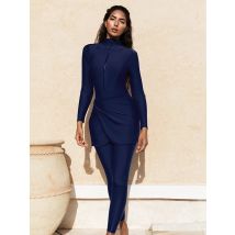 3PCS/Set Muslim Modest Burkini Swimwear Women Long Sleeves Swimsuit Islamic Bathing Suit Swim Hijab Pant, Quick Drying, UPF50+