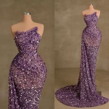 Einfache Pailletten Meerjungfrau Abendkleider träger losen Alien Kragen sexy formelle Party kleid mit abnehmbaren Zug besonderen Anlass Kleid
