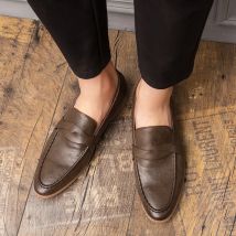 46 47 große Slipper Herren neue britische koreanische Version von faulen Slip-On spitzen Business formelle lässige Lederschuhe